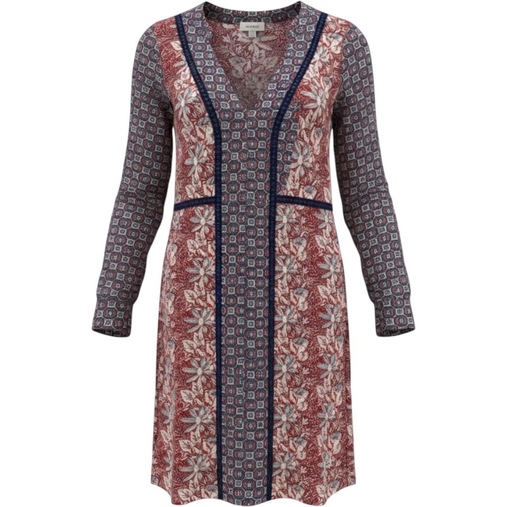 Anthropologie Akemi Kin Dress Womens SP Red Blue Floral Peasant Cottagecore Boho